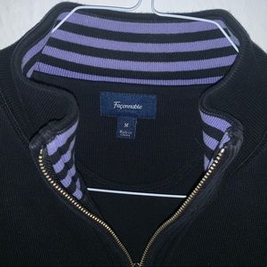 Faconnable 1/4 Zip Up Stretch Pullover Sweater